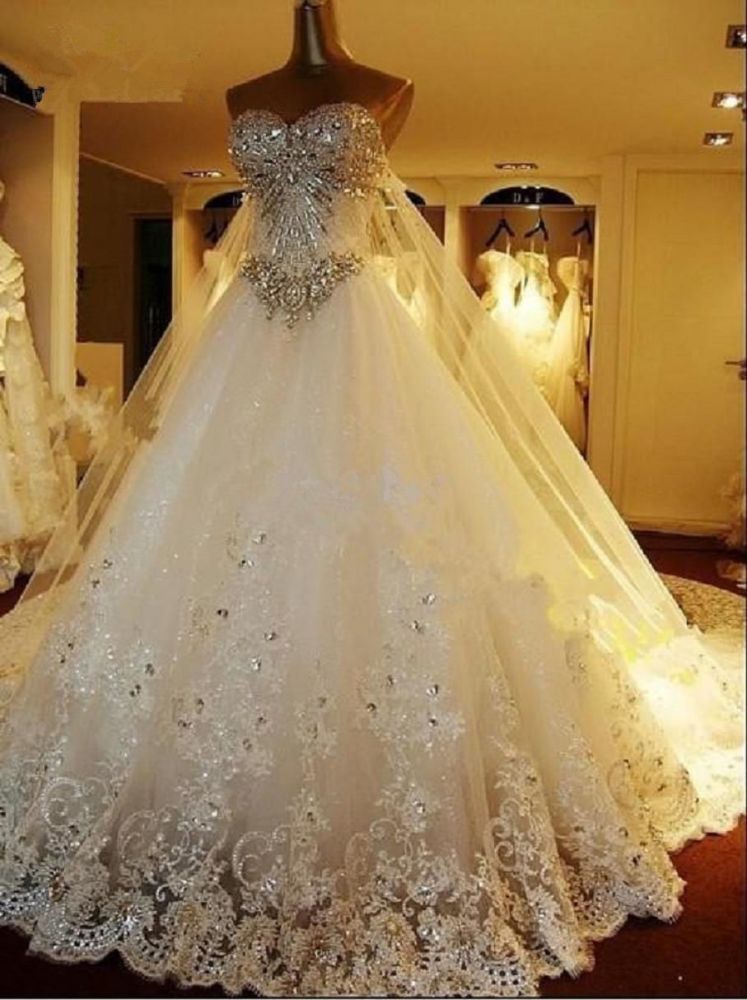 preciosos vestidos de novia cariño apliques cristal rebordear elegante una línea de vestidos de novia