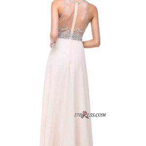 2021 Chiffon Sleeveless Light-Champagne Long Crystals Prom Dresses BA6131_Prom Dresses_Prom &amp; Evening_High Quality Wedding Dresses, Prom Dress