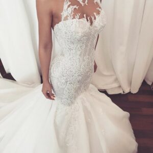 Stunning Halter Lace Wedding Dress | Mermaid 2021 Bridal Gowns On Sale_2021 Wedding Dresses_Wedding Dresses_High Quality Wedding Dresses, Prom Dresses