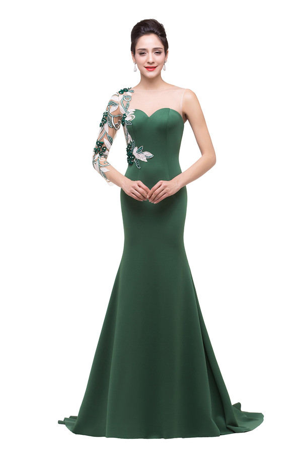 GALILEA | Mermaid  Bateau Floor-length One-Shoulder Prom Dresses