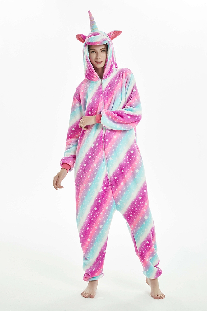 Cool Rainbow Pyjamas Star Pattern Bata Mujeres Cartoon Nightie Tenma Ropa de dormir