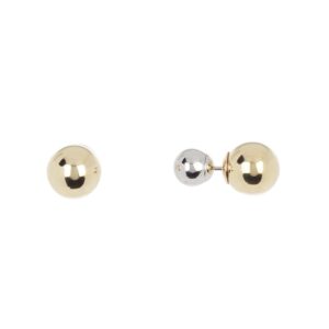 Double Sided Ball Earrings silver gold