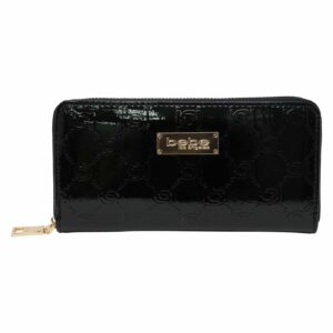 Bebe Women's Dana Patent Wallet, Size Mini in Black