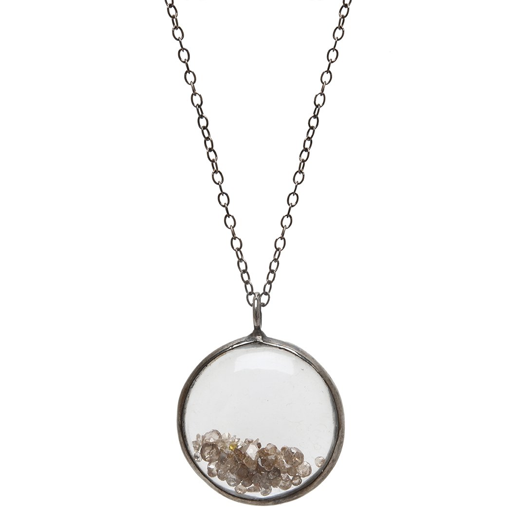 Georgina Diamond Shaker Pendant Necklace silver