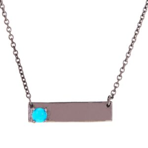Double Sided Love Bar Necklace turquoise silver gold