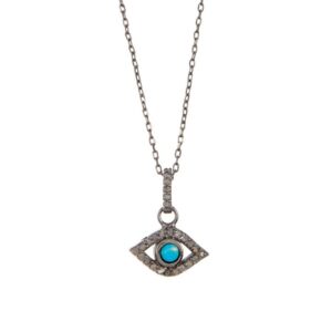 Turquoise Evil Eye Necklace silver