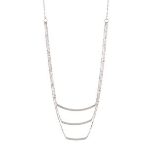Triple Curved Bar Necklace silver