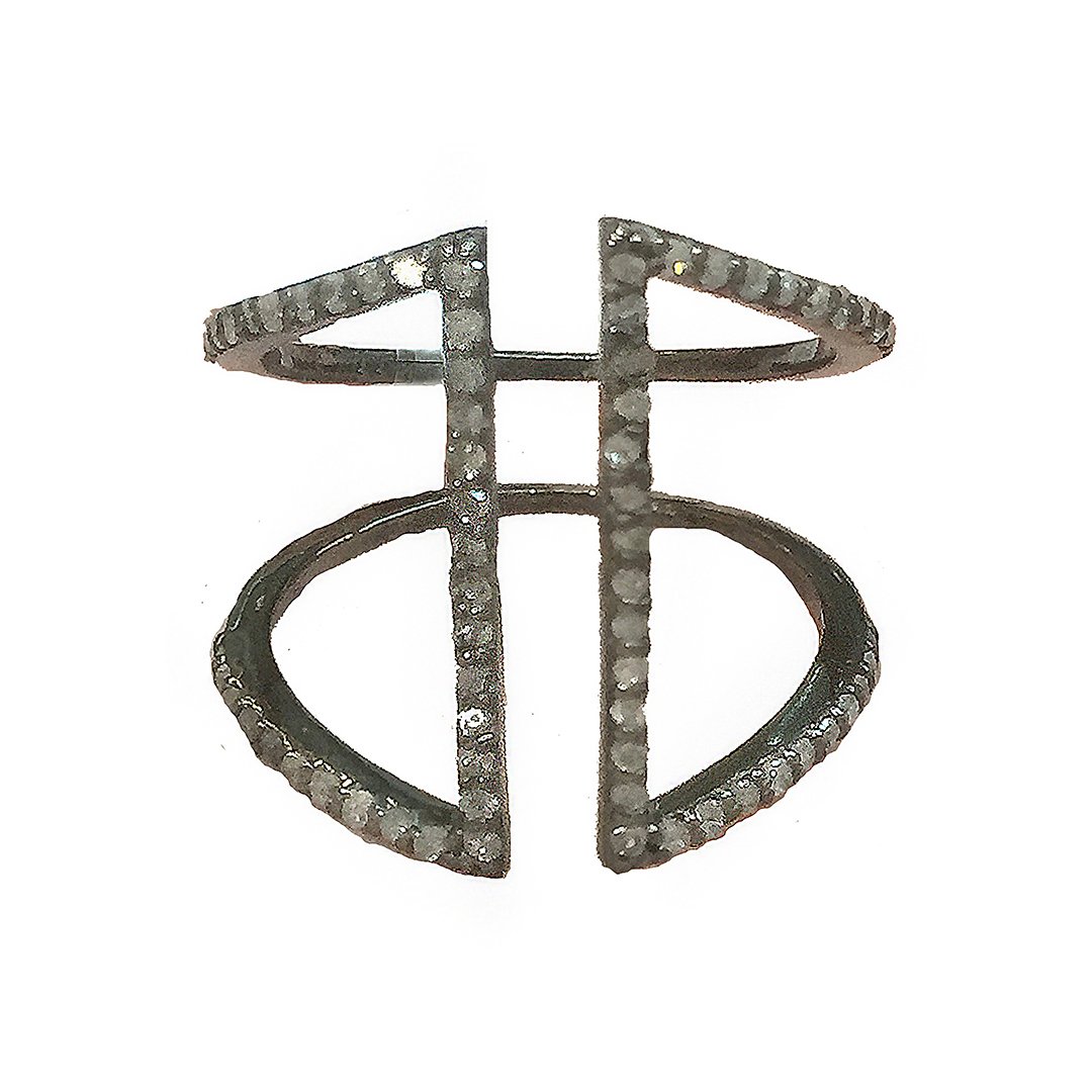 Berlin Column Diamond Ring silver