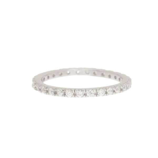 .925 Sterling Silver Crystal Eternity Band Ring