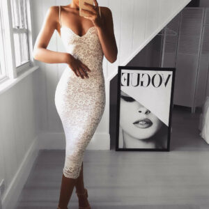 Sexy Lace Spaghetti Strap Bodycon Cocktail Dress | Tea-length Party Gown_Short Dresses_Prom &amp; Evening_High Quality Wedding Dresses, Prom Dress