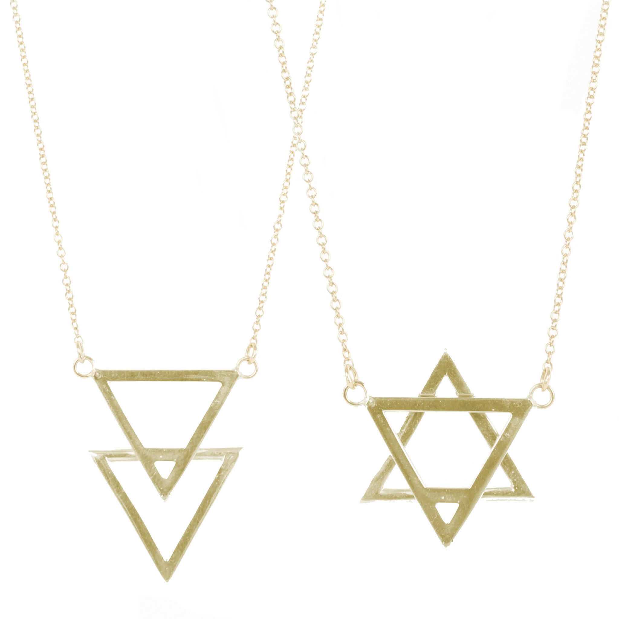 Jewish Star Necklace silver gold