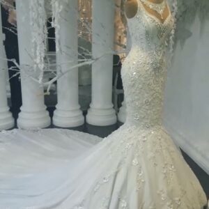Stunning Sleeveless Crystal Wedding Dress | 2021 Mermaid Bridal Gowns On Sale BC0391_2021 Wedding Dresses_Wedding Dresses_High Quality Wedding Dresses