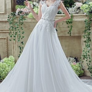 Timeless Lace Appliques Tulle 2021 Wedding Dress Cap Sleeve Beadings Zipper _Wedding Dresses_High Quality Wedding Dresses, Prom Dresses, Evening Dress