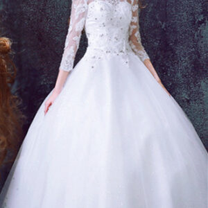 Romantic Tulle Lace Beadings Wedding Dress 2021 3/4-Long Sleeve Princess_Wedding Dresses_High Quality Wedding Dresses, Prom Dresses, Evening Dresses,