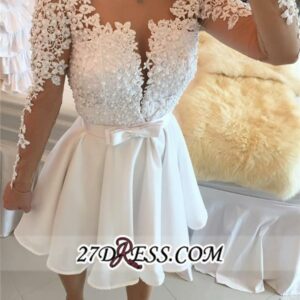 White Lace Long Sleeve Homecoming Dresses Short 2021 BC0724_Homecoming Dresses_Prom &amp; Evening_High Quality Wedding Dresses, Prom Dresses, Even