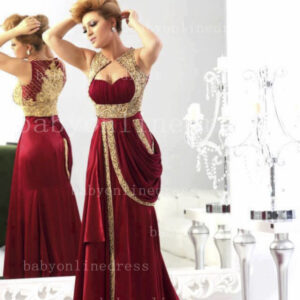 Wholesale Arabic Sexy Chiffon Evening Dresses 2021 Sweetheart Burgundy Gold Crystals Prom Dress with Embroidery_Prom Dresses_Prom &amp; Evening_Hi