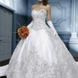 Sweetheart Beautiful Bridal Gowns Wedding Dresses Very on Sale Appliques Lace Princess Free Shipping_Princess Wedding Dresses_Wedding Dresses_High Qua
