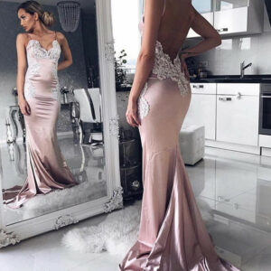 V-neck Spaghetti Straps Prom Dress | Mermaid Lace Evening Party Gowns_Evening Dresses_Prom &amp; Evening_High Quality Wedding Dresses, Prom Dresse