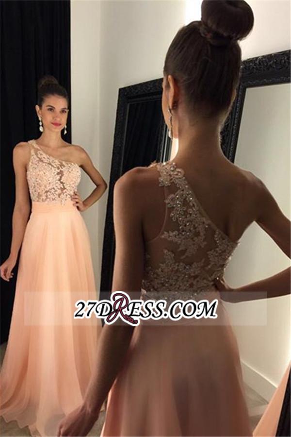 2021 Appliques A-line Lace Gorgeous One-Shoulder Prom Dress AP0 BA4231_Prom Dresses_Prom &amp; Evening_High Quality Wedding Dresses, Prom Dresses,