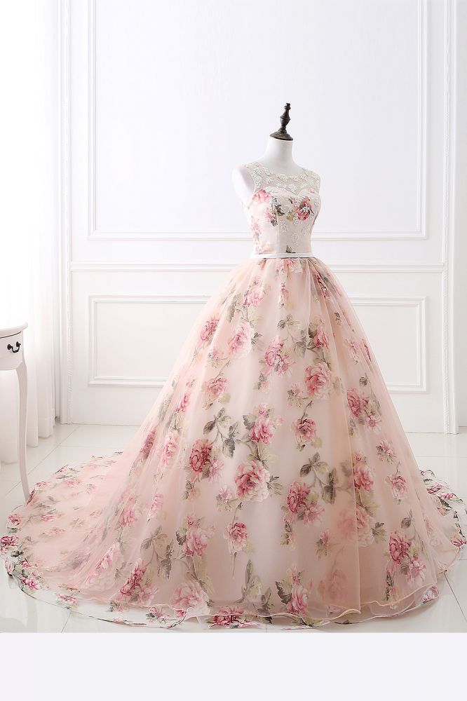 ALIA | Vestidos de noche de Organza del vintage del vestido de bola del amor con la impresión