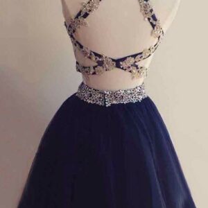 Navy Two-Pieces Beaded Cheap Short Blue Homecoming Dresses BA6928_Homecoming Dresses_Prom &amp; Evening_High Quality Wedding Dresses, Prom Dresses