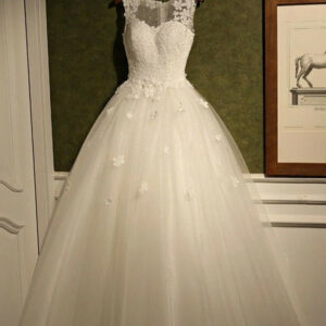Stunning Sleeveless Scoop Wedding Dress 2021 tulle Lace Appliques_2021 Wedding Dresses_Wedding Dresses_High Quality Wedding Dresses, Prom Dresses, Eve