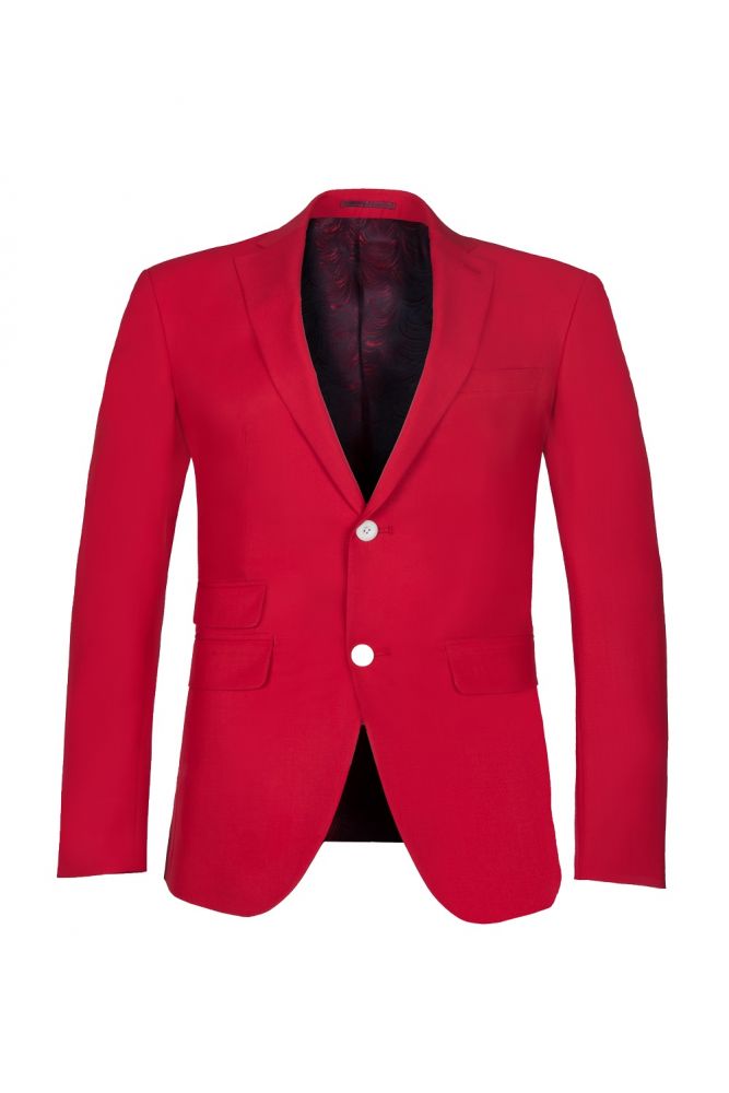 Personalizar Red Two Button High Quality Back Vent Wedding Suit