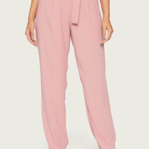Bebe Women's Demi Satin Crepe Trouser, Size 10 in Dusty Pink Polyester