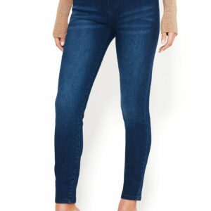 Bebe Women's Back V-Stitch Skinny Jeans, Size 27 in Indigo Cotton/Spandex