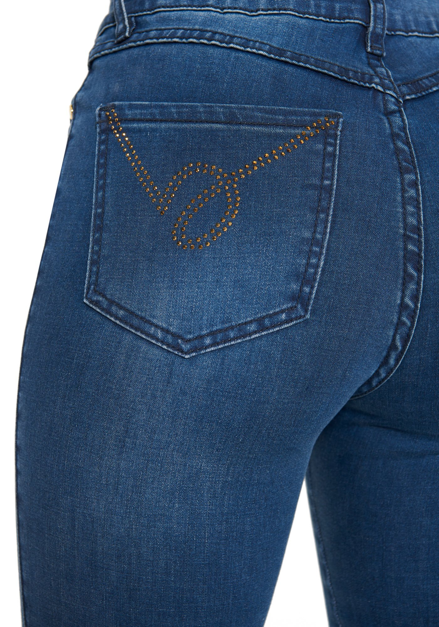 Bebe Women's Crystal B Skinny Jeans, Size 30 in Indigo
