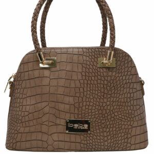 Bebe Women's Natalie Croc Dome Bag, Size OS in Taupe Polyurethane