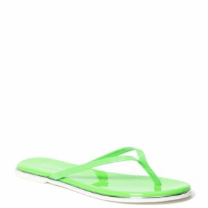 Bebe Women's Ilistra-W Flip Flops, Size 8 in Neon Green Synthetic