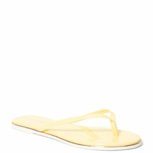 Bebe Women's Ilistra-W Flip Flops, Size 7.5 in Yellow Synthetic