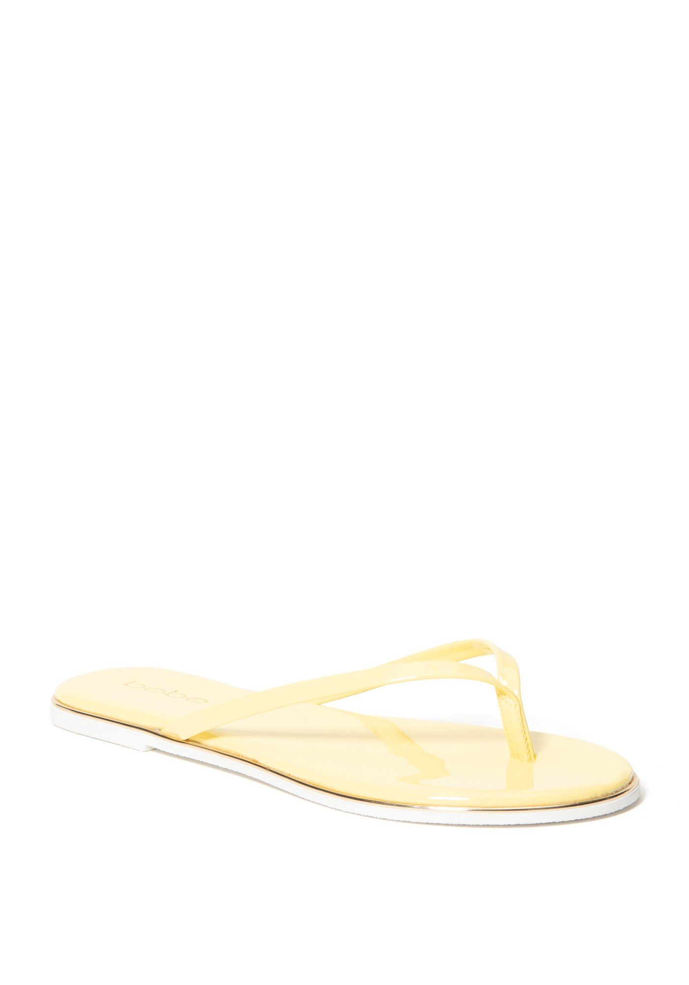 Bebe Women's Ilistra-W Flip Flops, Size 9.5 in Yellow Synthetic