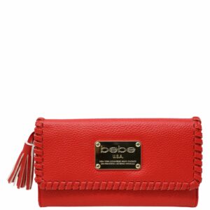Bebe Women's Jayhud Wallet, Size O/S in Red Polyurethane